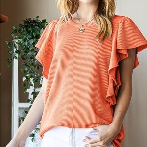 Orange ribbed summer top